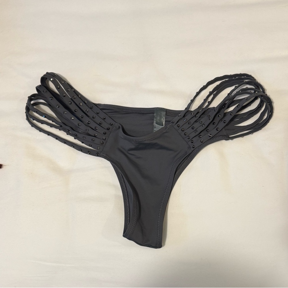 SKIMS Gray Rhinestone Bikini Bottom